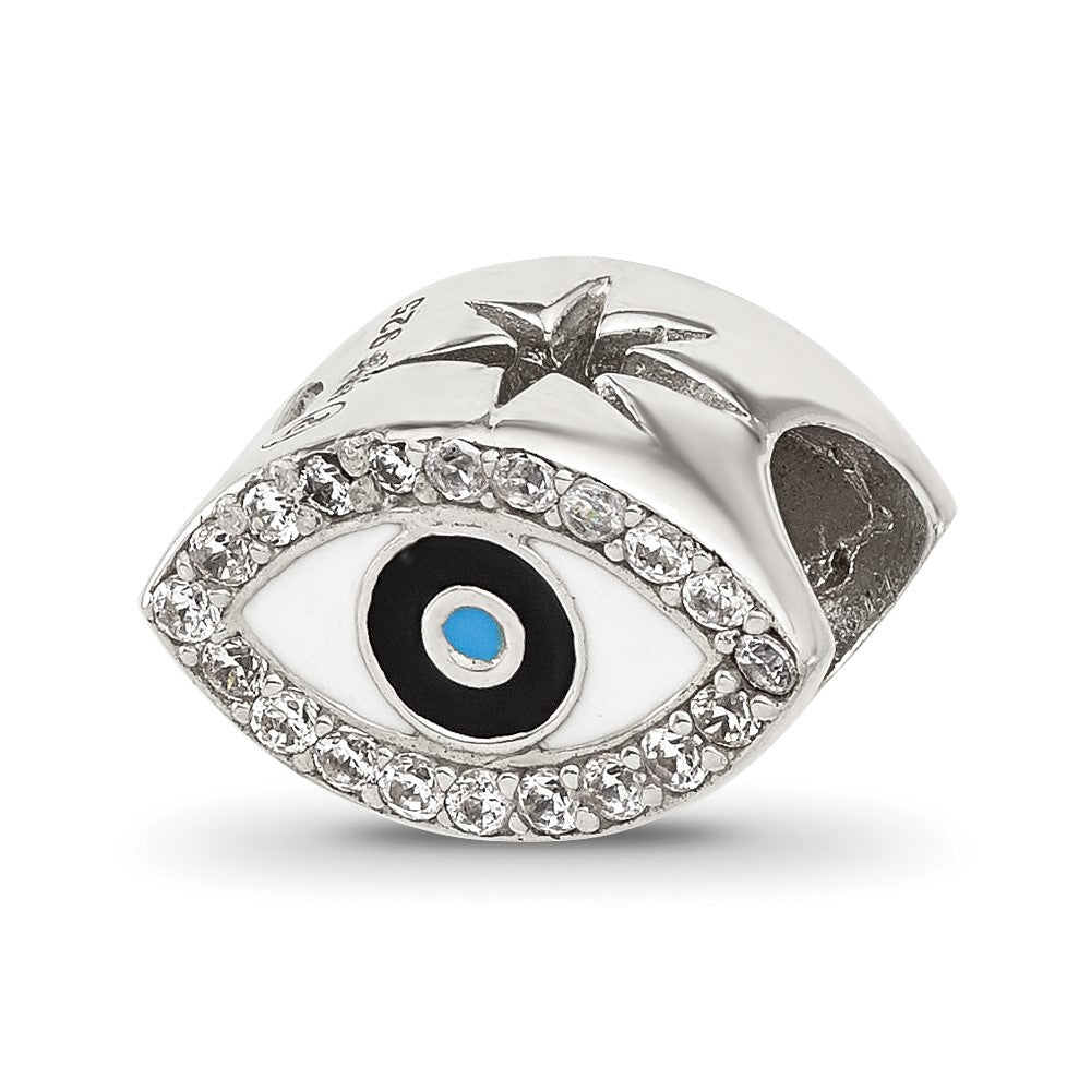 Sterling Silver Reflections Enameled and CZ Eye Bead