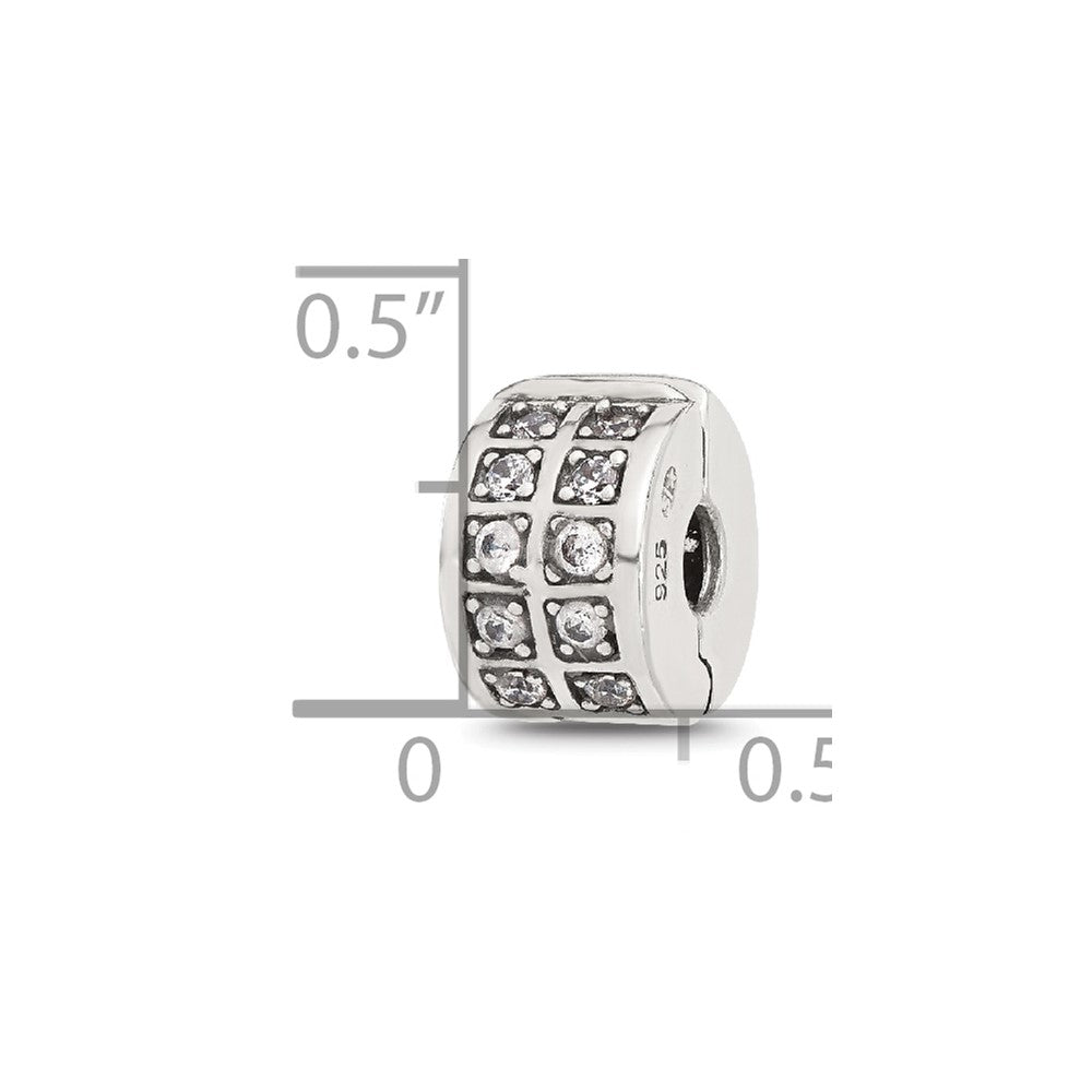 Sterling Silver Reflections CZ Clip Bead