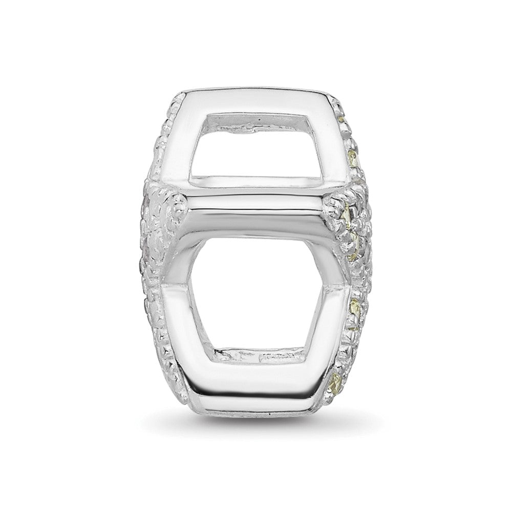 Sterling Silver Reflections Rhodium-plated Yellow & Clear CZ Star Bead