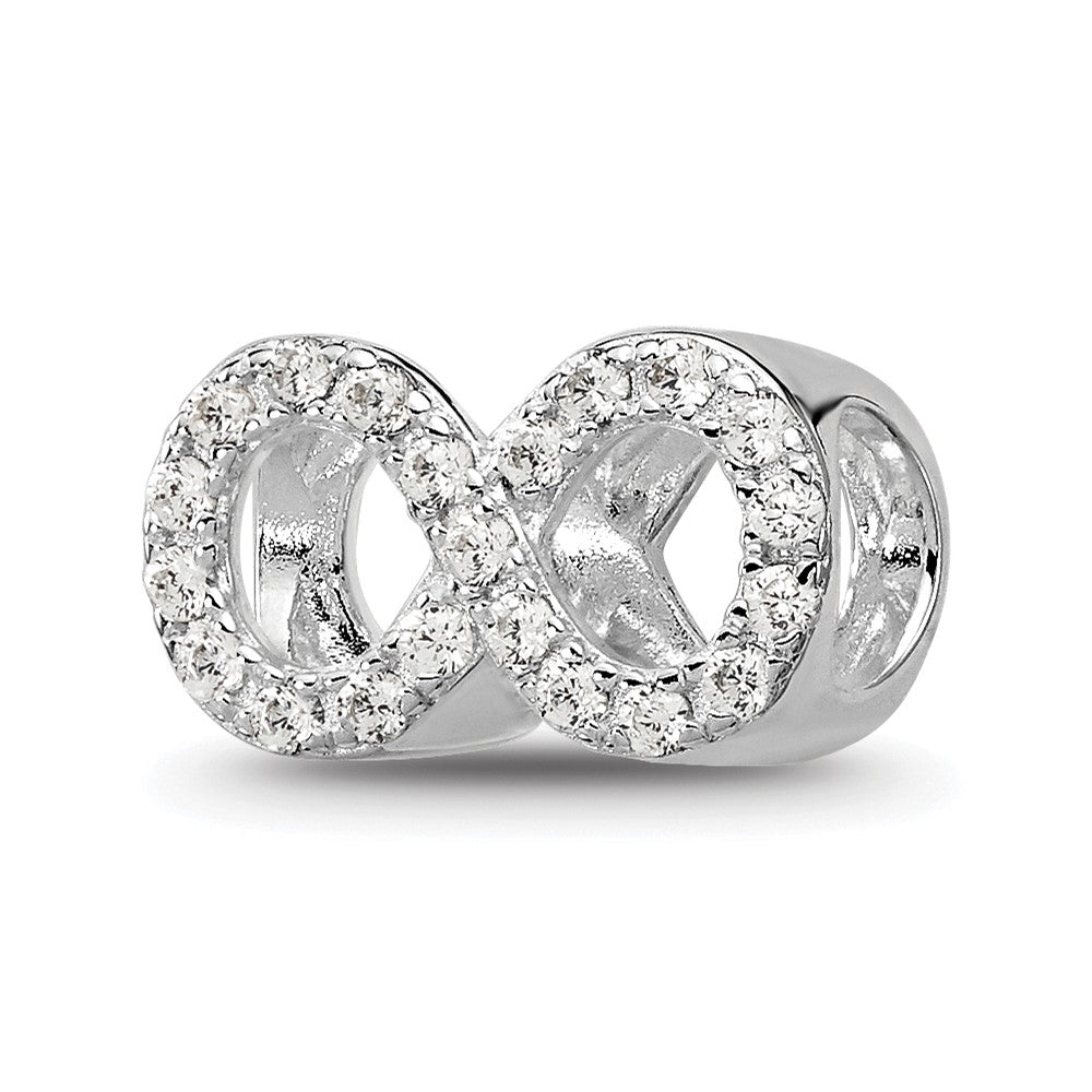 Sterling Silver Reflections Rhodium-plated CZ Infinity Bead