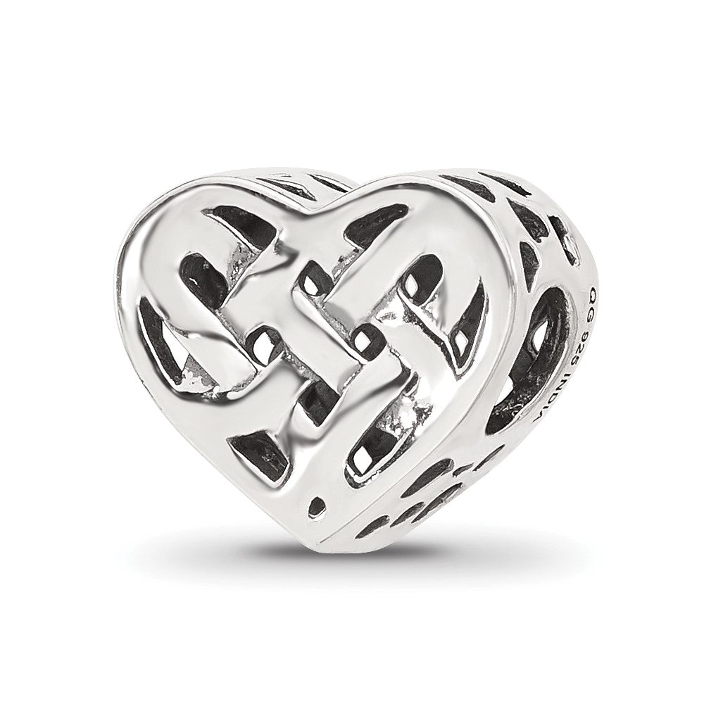 Sterling Silver Reflections Woven Heart Bead