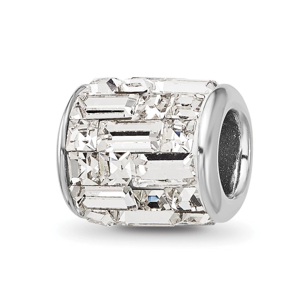 Sterling Silver Reflections Rhodium-plated Clear Preciosa Crystal Bead