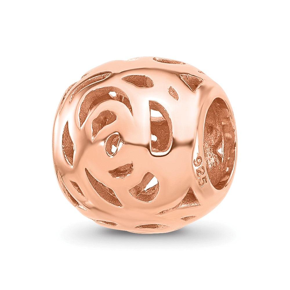 Sterling Silver Reflections Rose Gold-plated Floral Bead