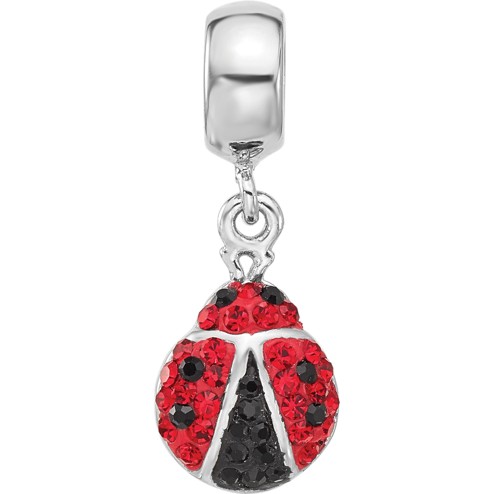 Sterling Silver Reflections Rhodium-plated Bug Preciosa Crystal Bead