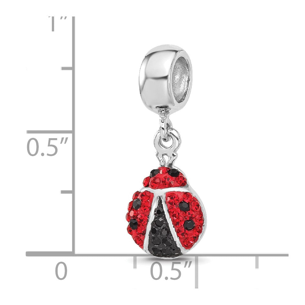 Sterling Silver Reflections Rhodium-plated Bug Preciosa Crystal Bead