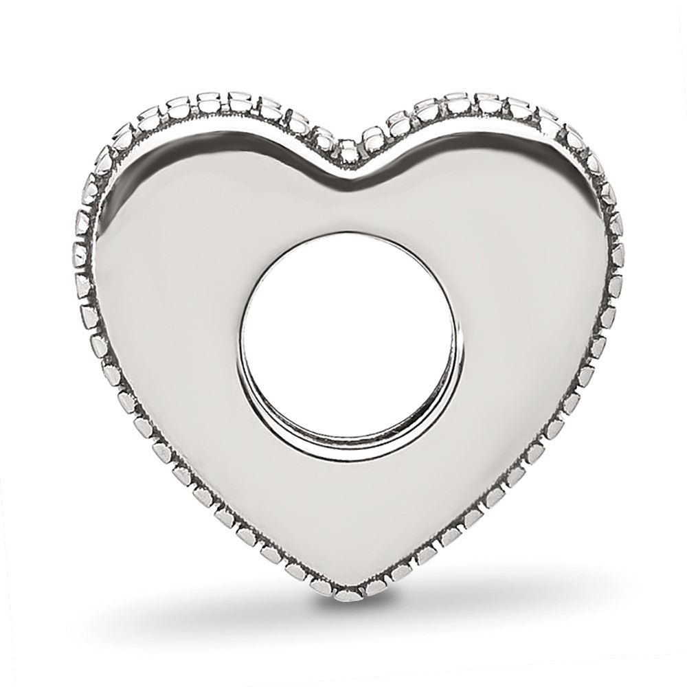 Sterling Silver Reflections Crystal and Enamel Pink Heart MOM Bead