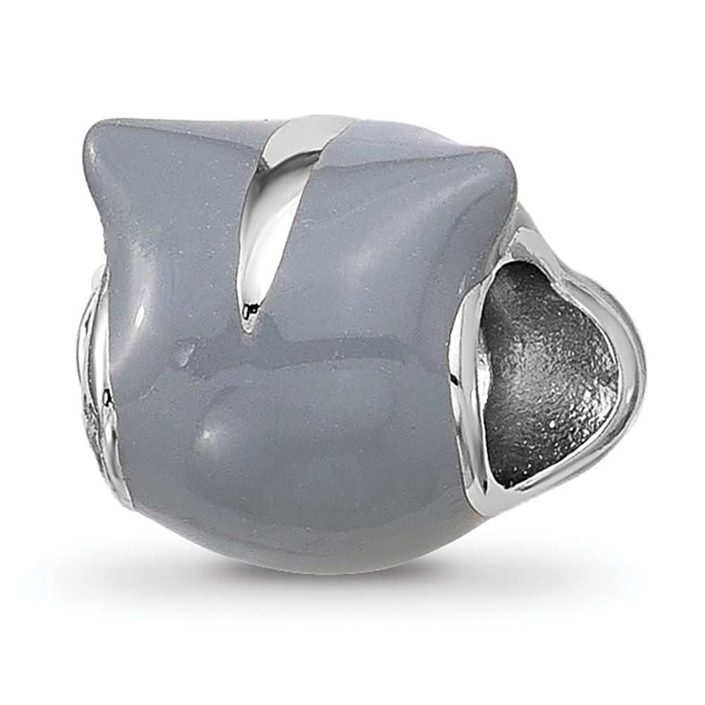 Sterling Silver Reflections Enamel Grey Squirrel Face Bead