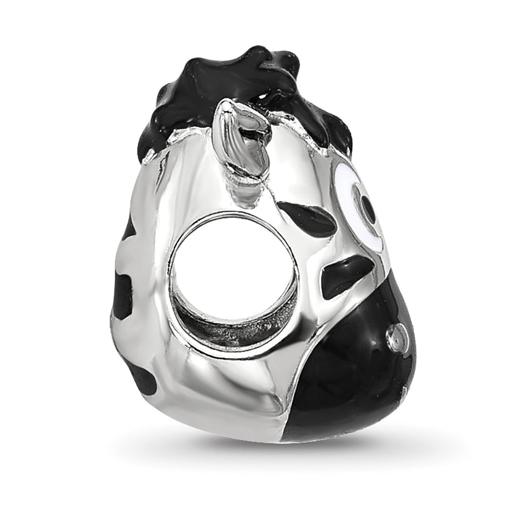 Sterling Silver Reflections Enamel Zebra Face Bead