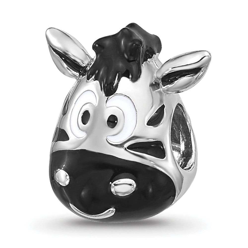 Sterling Silver Reflections Enamel Zebra Face Bead