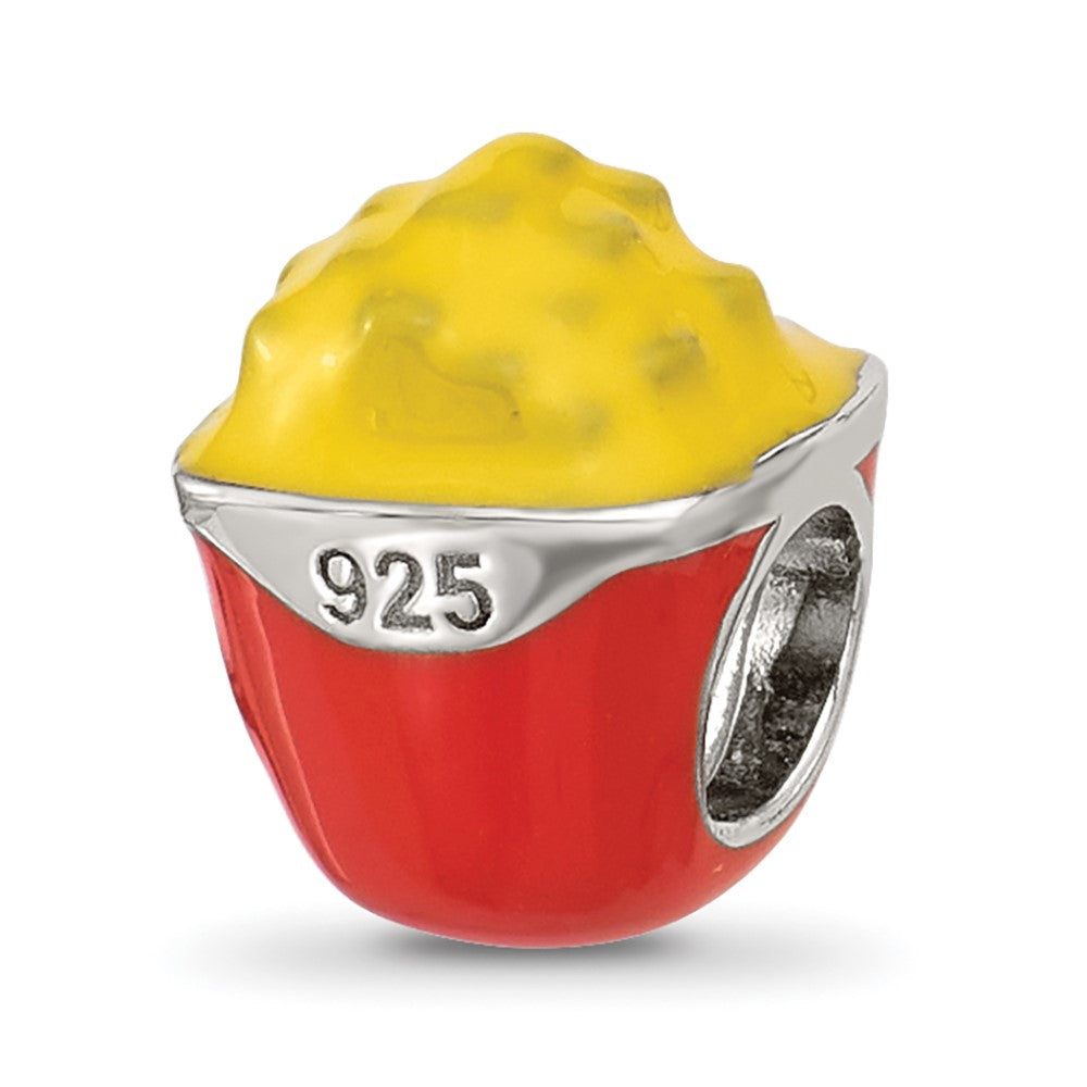 Sterling Silver Reflections Enamel Popcorn Bucket With Star Bead
