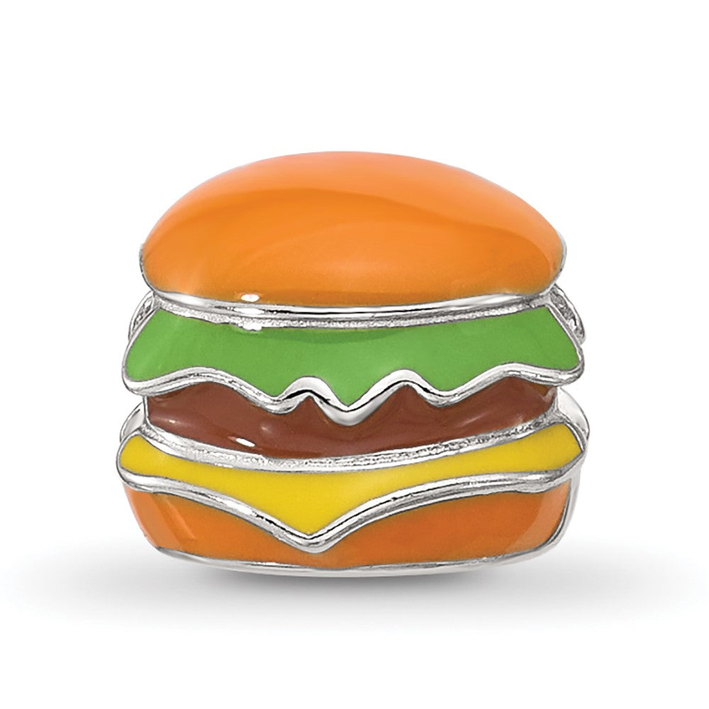 Sterling Silver Reflections Enamel Cheese Burger Bead