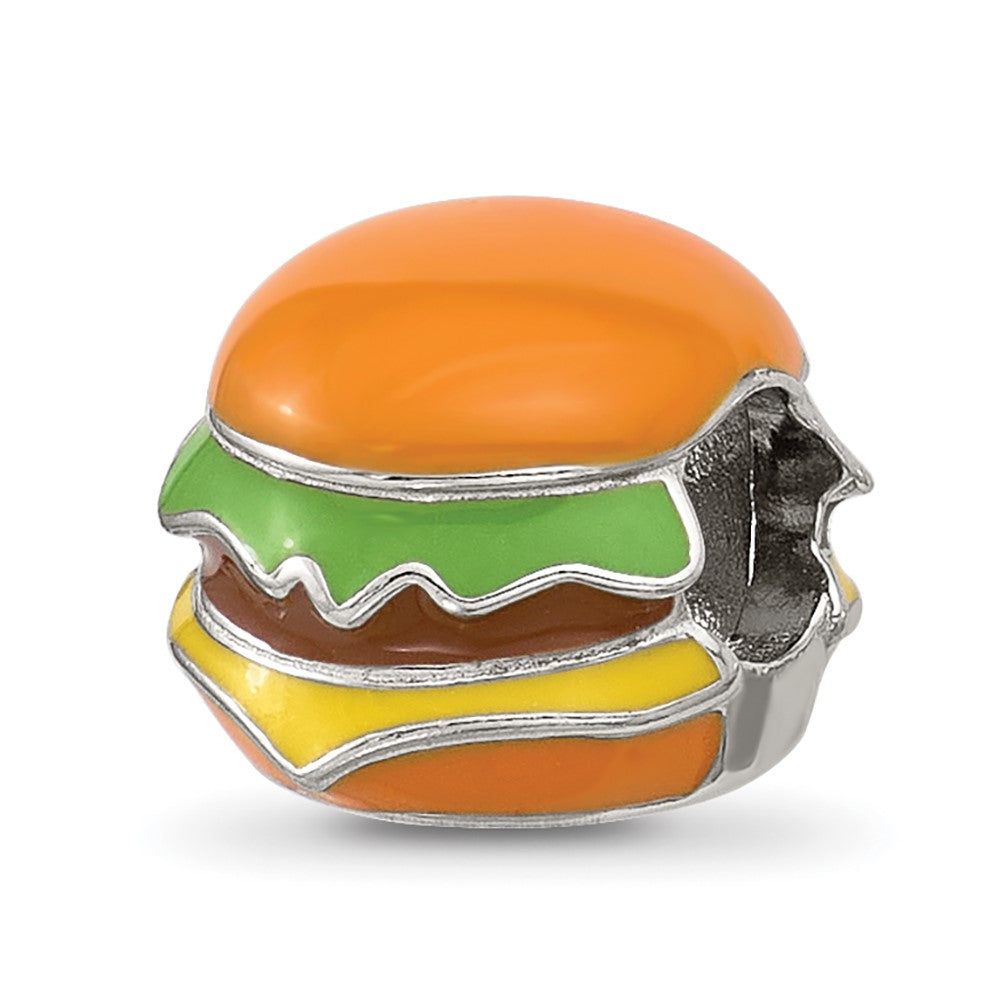 Sterling Silver Reflections Enamel Cheese Burger Bead
