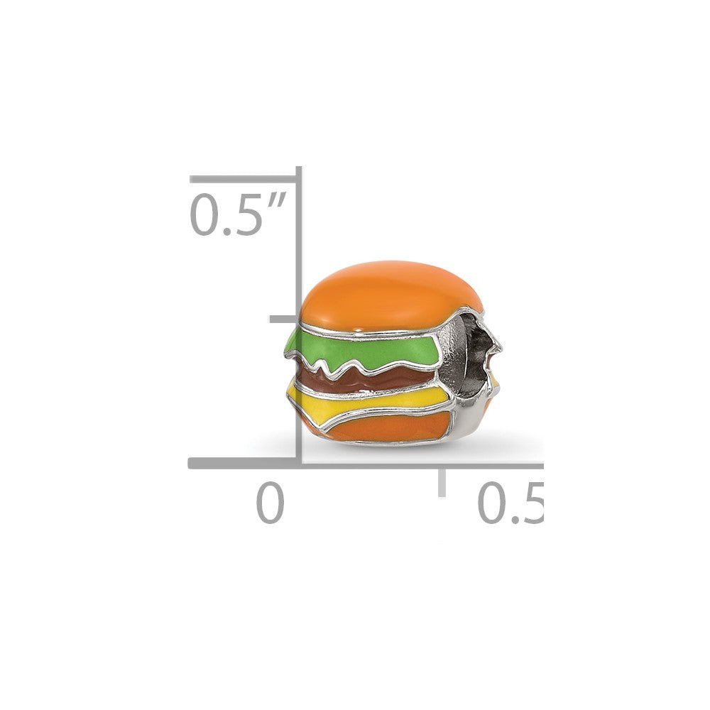 Sterling Silver Reflections Enamel Cheese Burger Bead