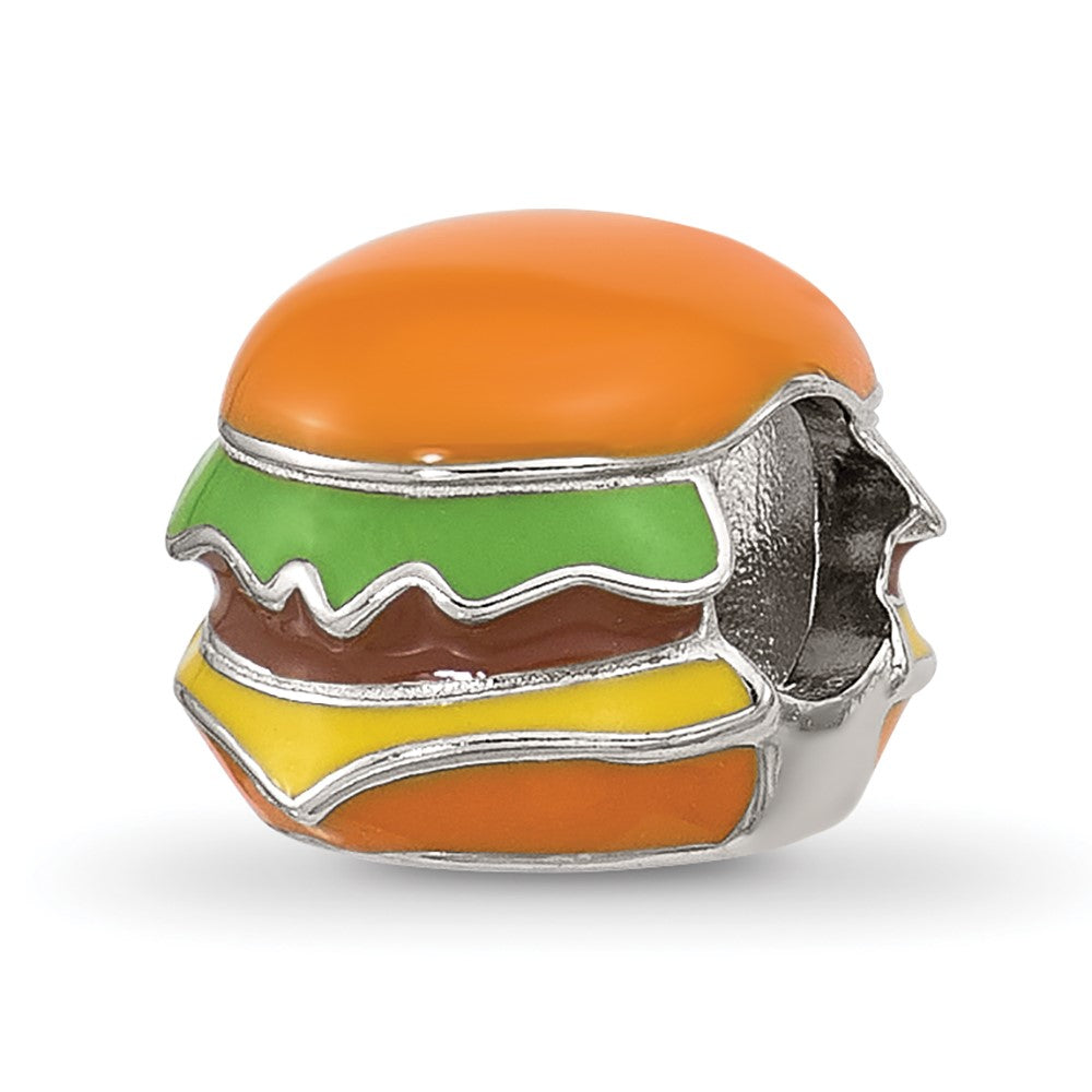 Sterling Silver Reflections Enamel Cheese Burger Bead