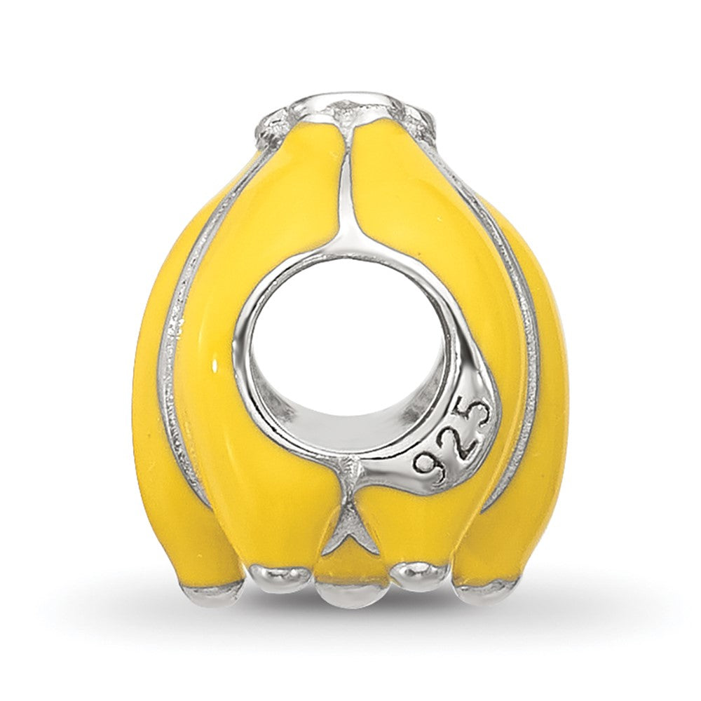 Sterling Silver Reflections Enamel Banana Bunch Bead