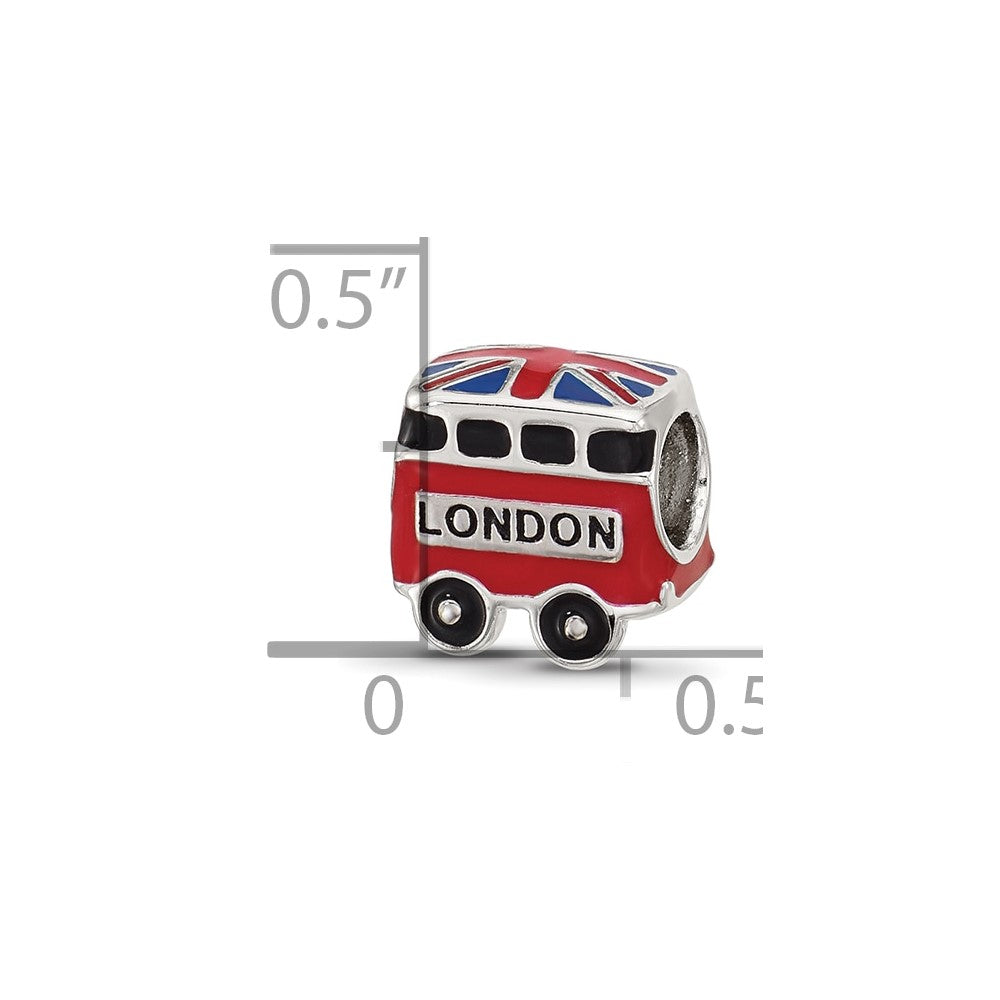 Sterling Silver Reflections Enamel London Bus Bead