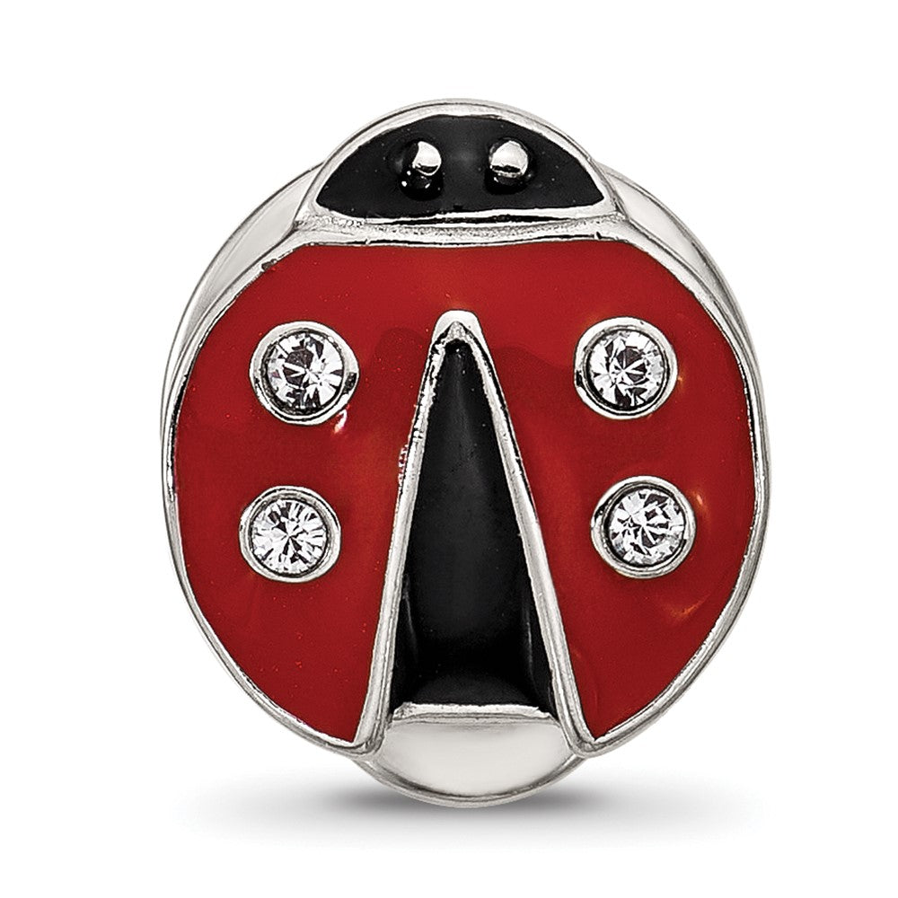 Sterling Silver Reflections Enamel Bug With Crystal Bead