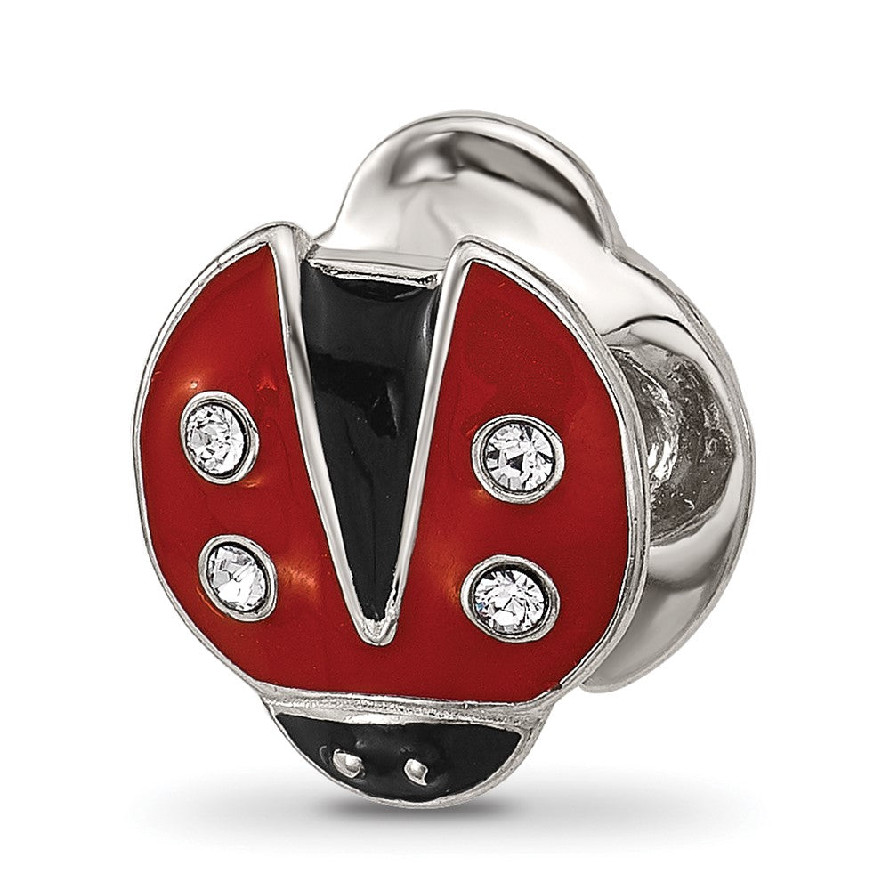 Sterling Silver Reflections Enamel Bug With Crystal Bead