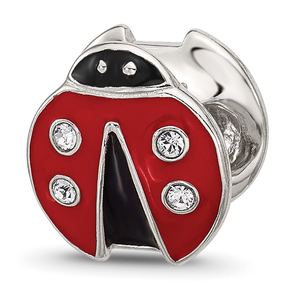 Sterling Silver Reflections Enamel Bug With Crystal Bead