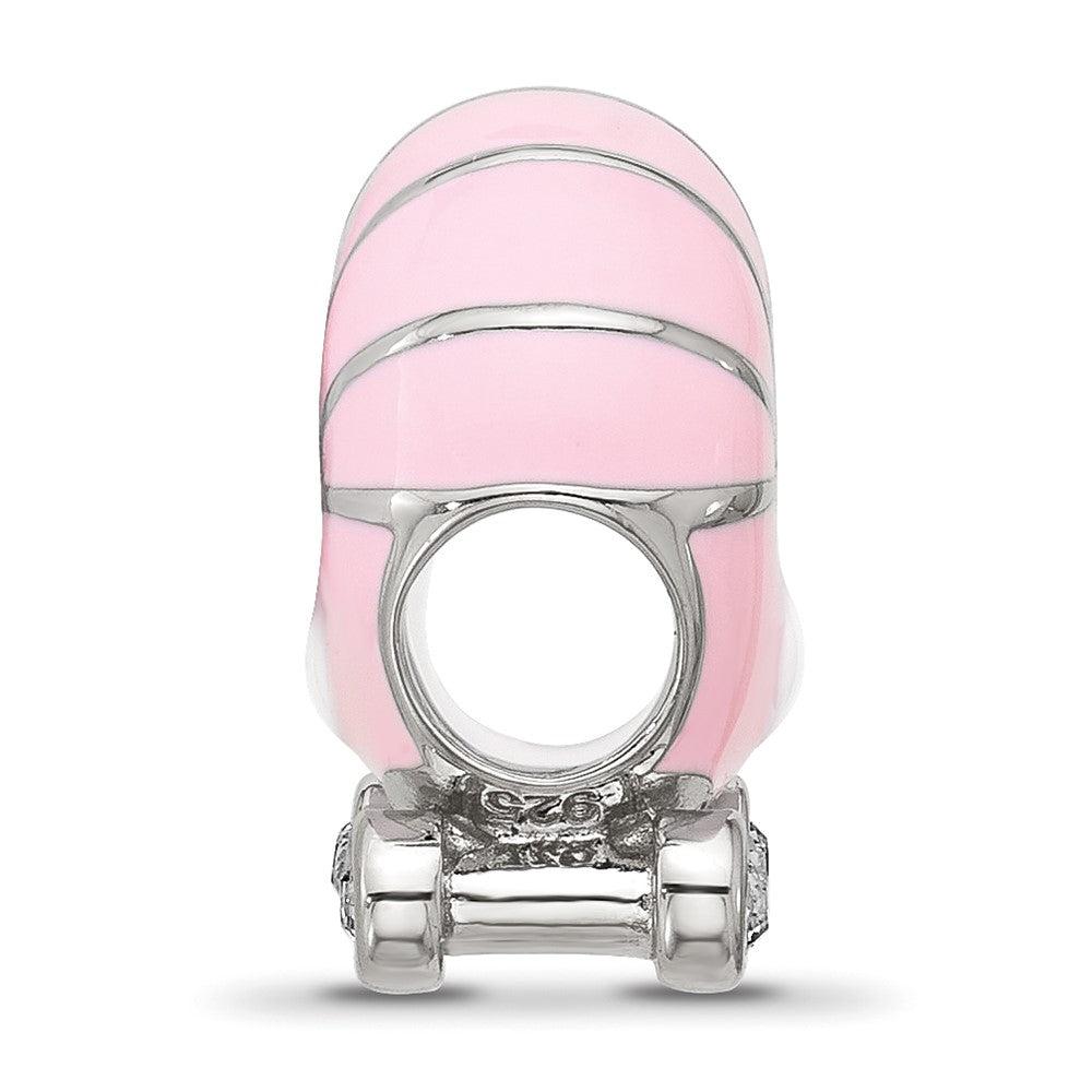 Sterling Silver Reflections Enamel Carriage with Crystal Bead