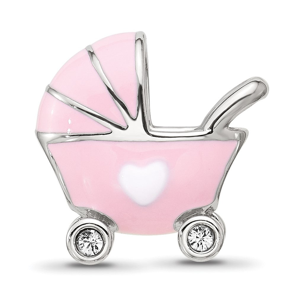 Sterling Silver Reflections Enamel Carriage with Crystal Bead