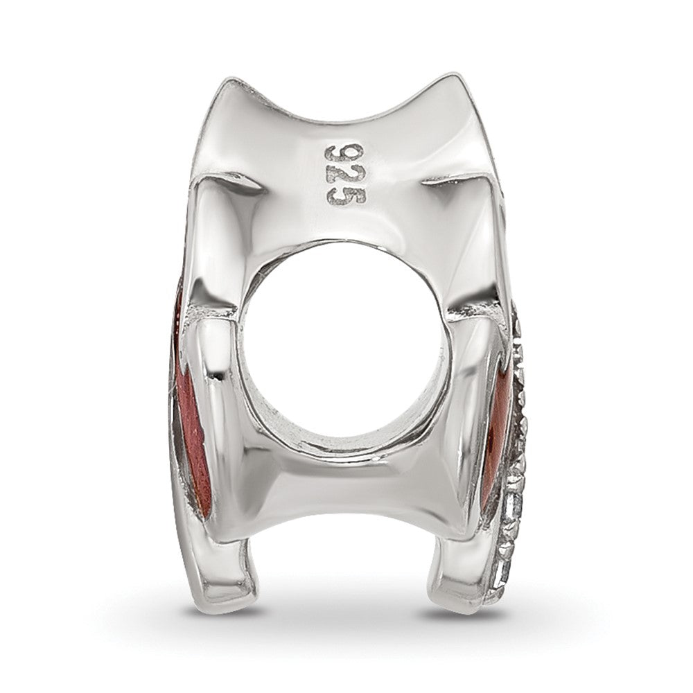 Sterling Silver Reflections CZ Enamel Ember Red Leaf