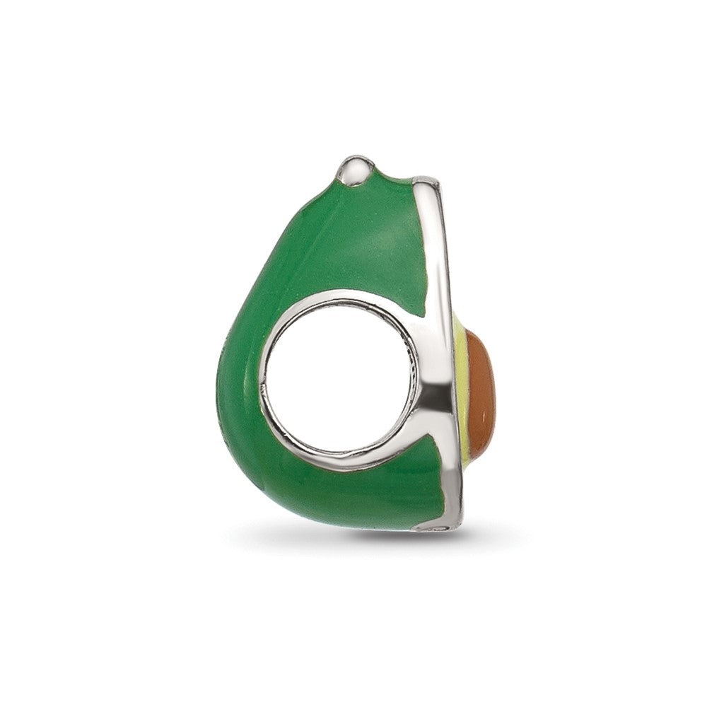 Sterling Silver Reflections Enamel Avacado Half With Pit Bead