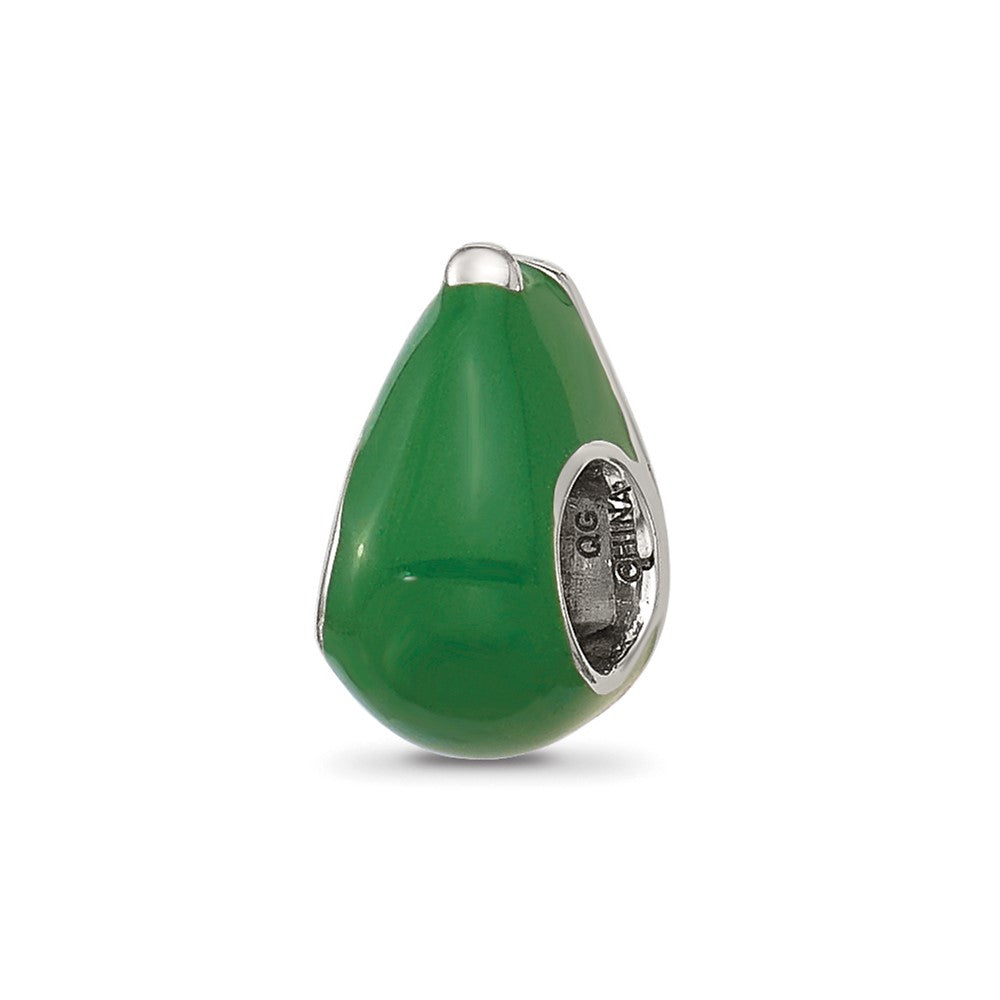 Sterling Silver Reflections Enamel Avacado Half With Pit Bead