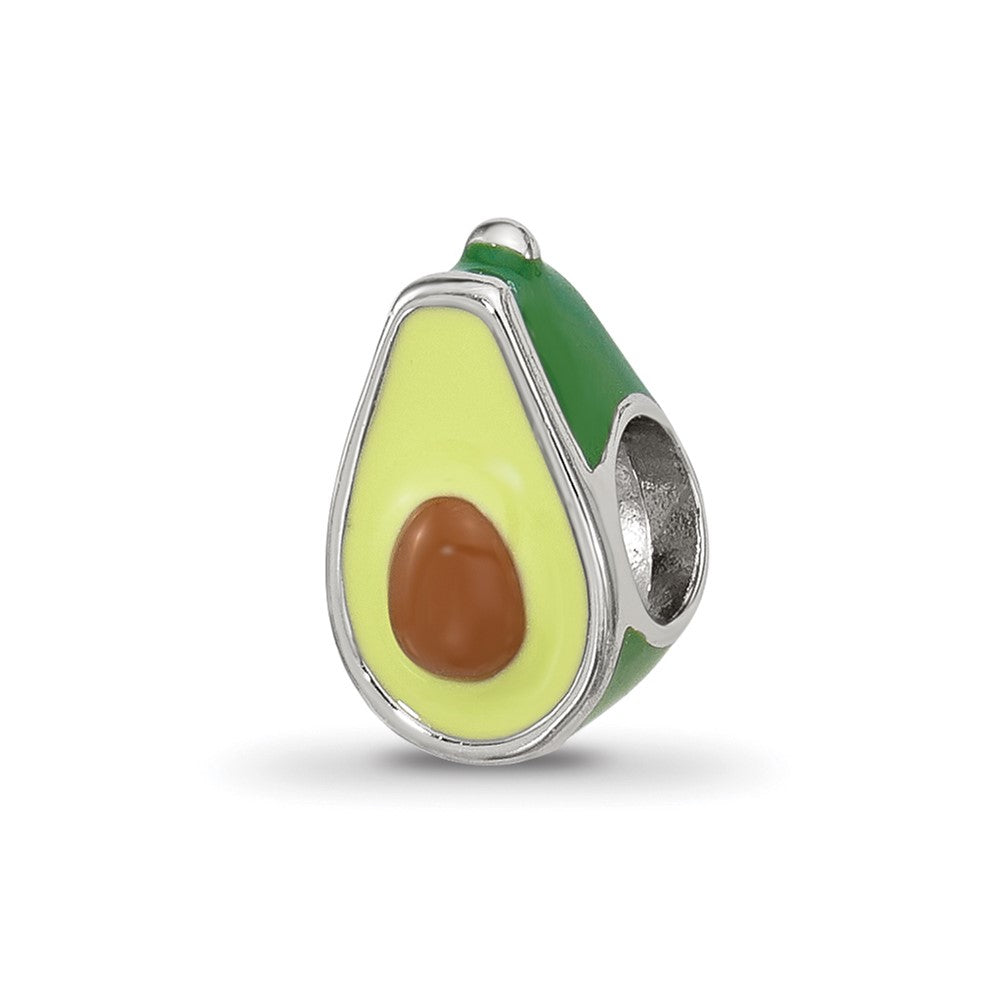 Sterling Silver Reflections Enamel Avacado Half With Pit Bead