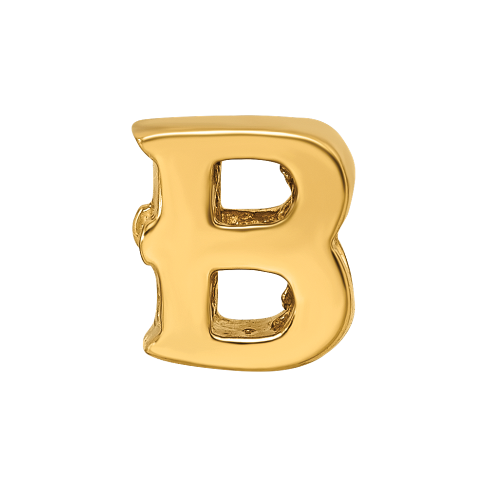 Sterling Silver Gold-plated Reflections Letter B Bead