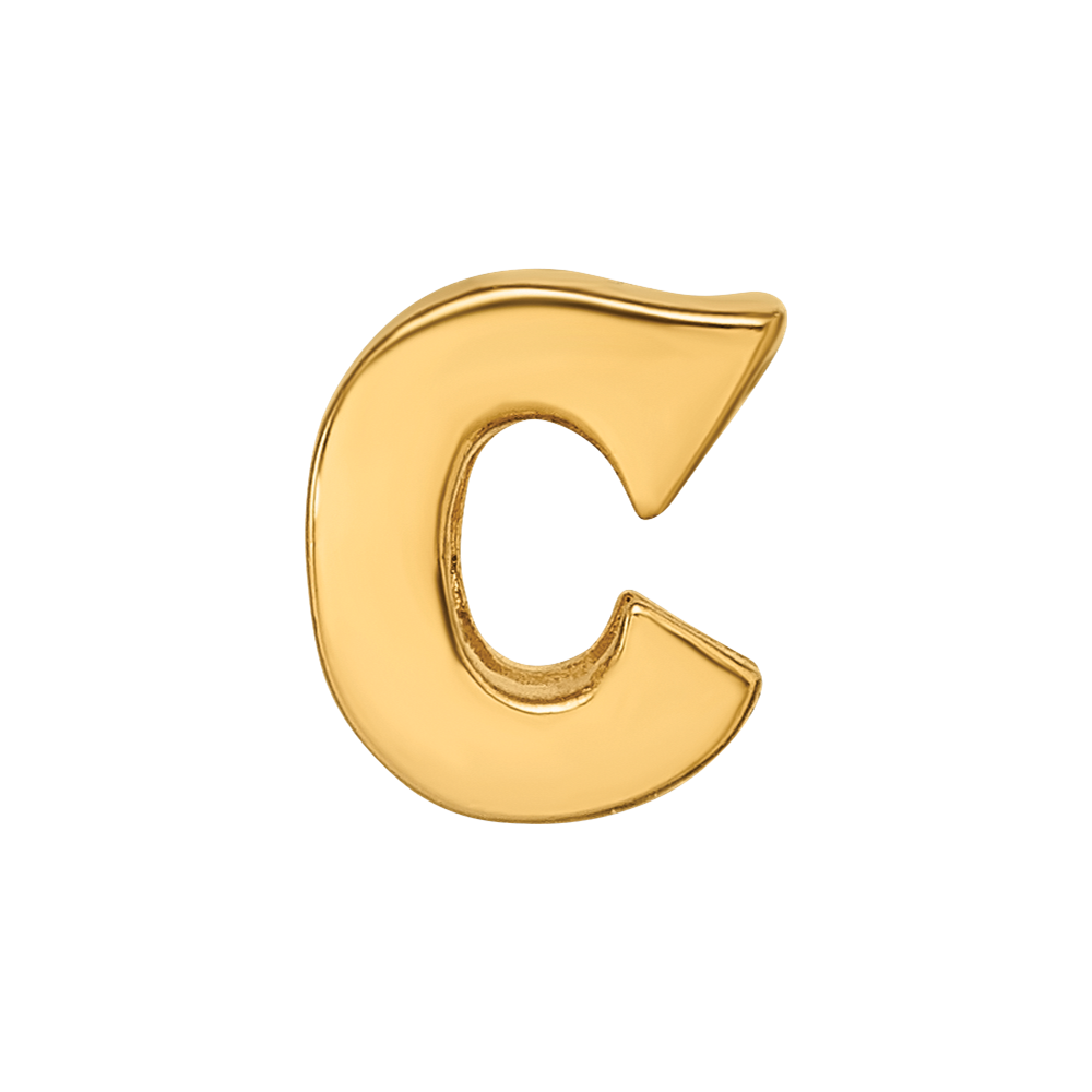 Sterling Silver Gold-plated Reflections Letter C Bead