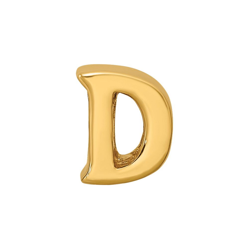 Sterling Silver Gold-plated Reflections Letter D Bead