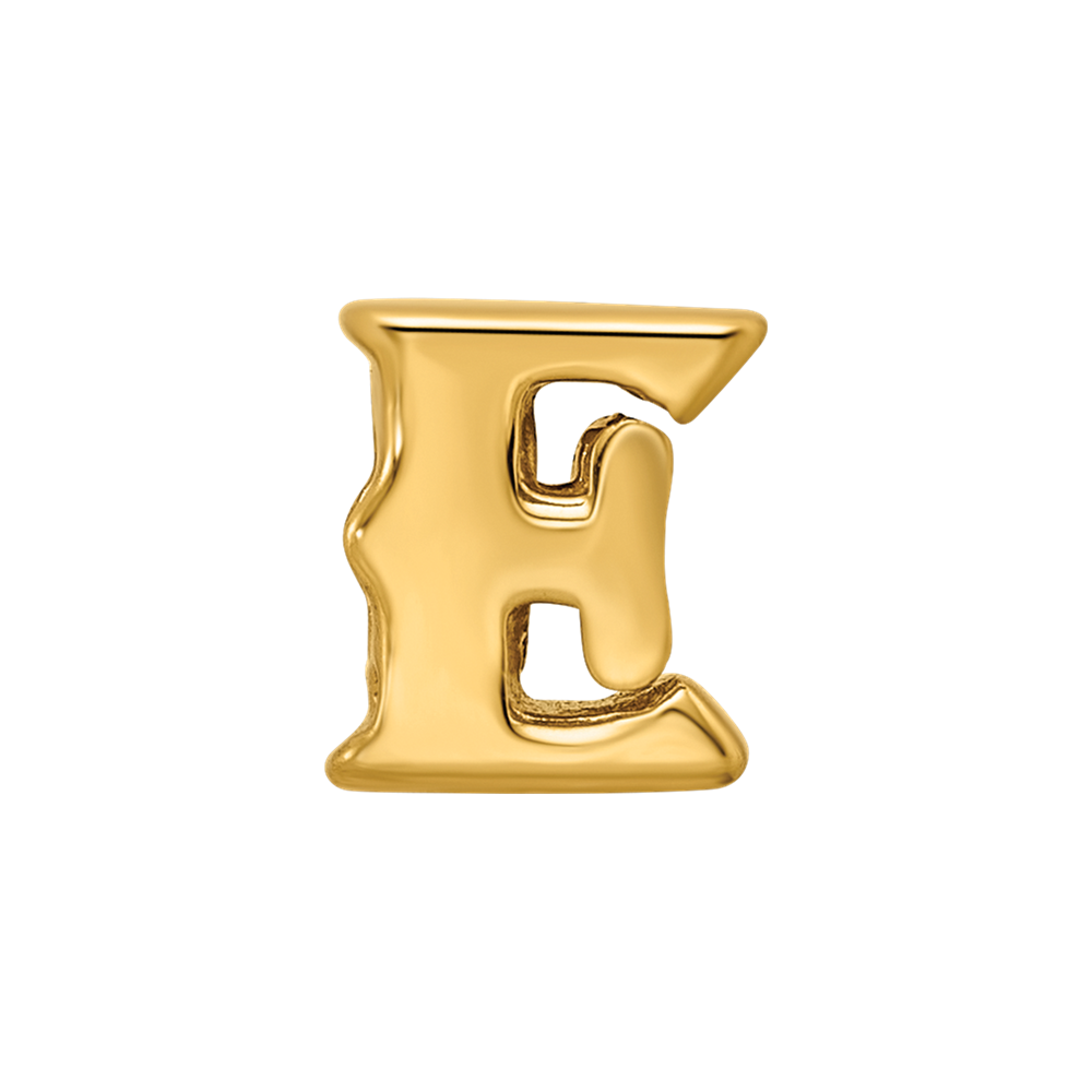 Sterling Silver Gold-plated Reflections Letter E Bead