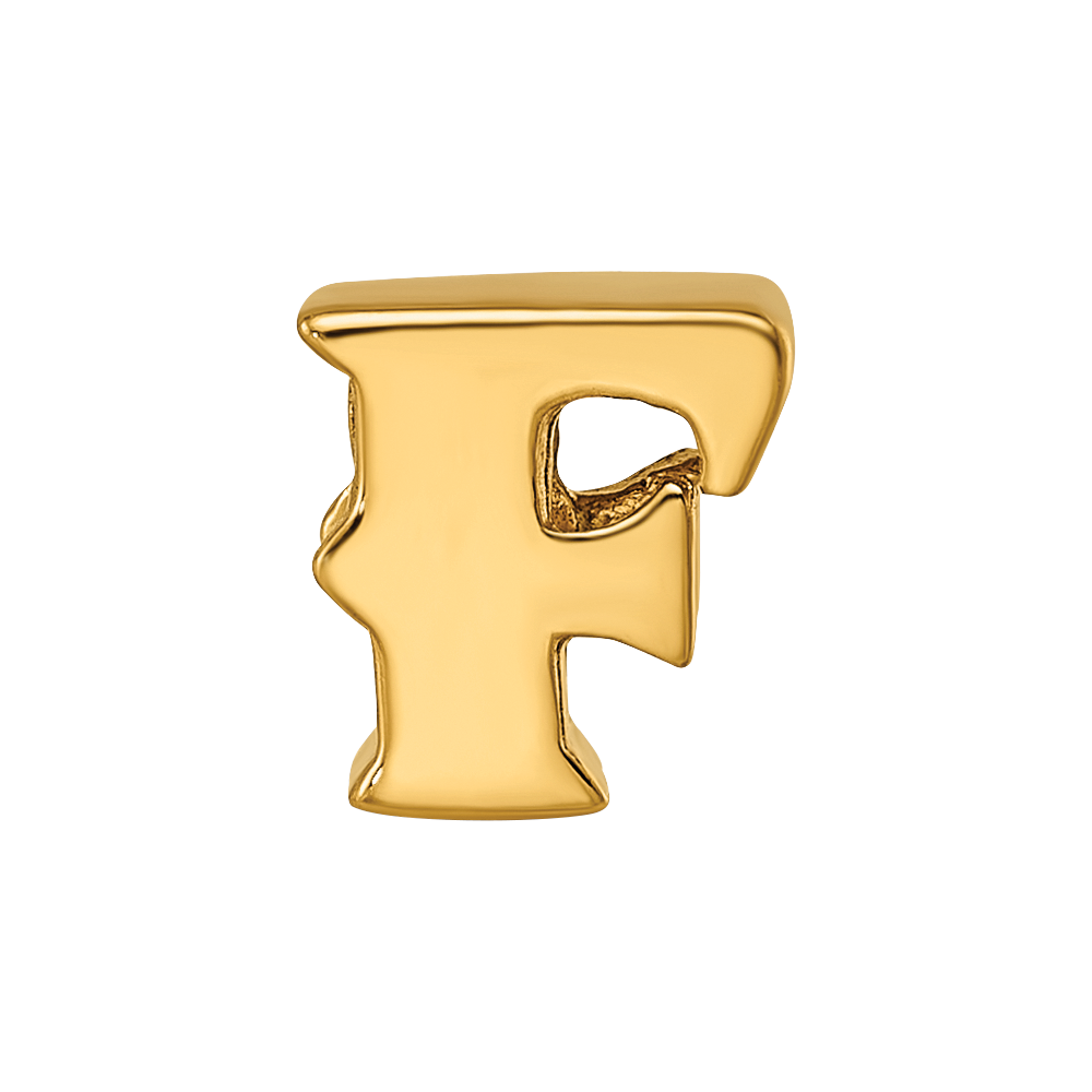 Sterling Silver Gold-plated Reflections Letter F Bead