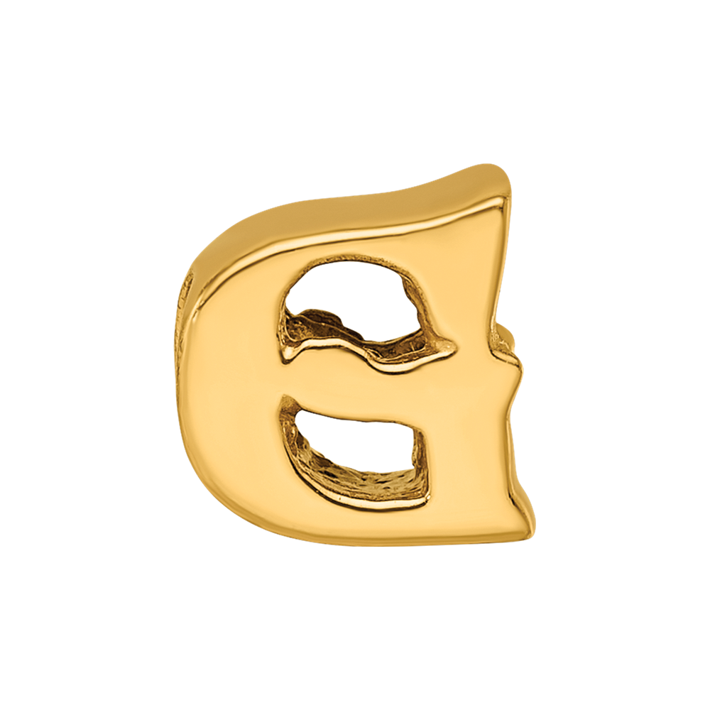 Sterling Silver Gold-plated Reflections Letter G Bead