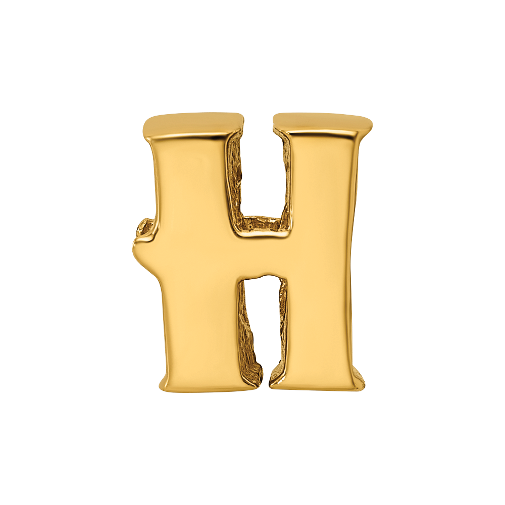 Sterling Silver Gold-plated Reflections Letter H Bead