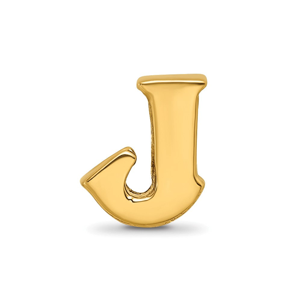 Sterling Silver Gold-plated Reflections Letter J Bead