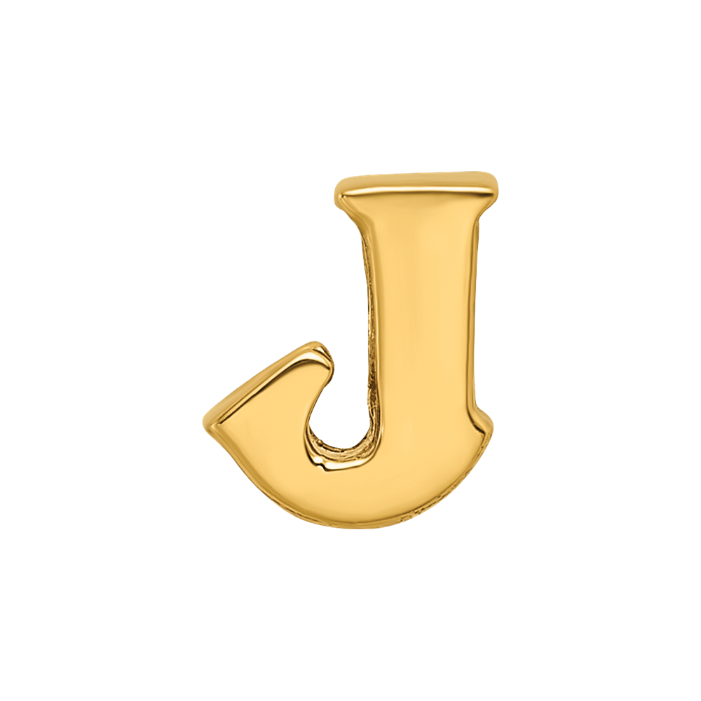 Sterling Silver Gold-plated Reflections Letter J Bead