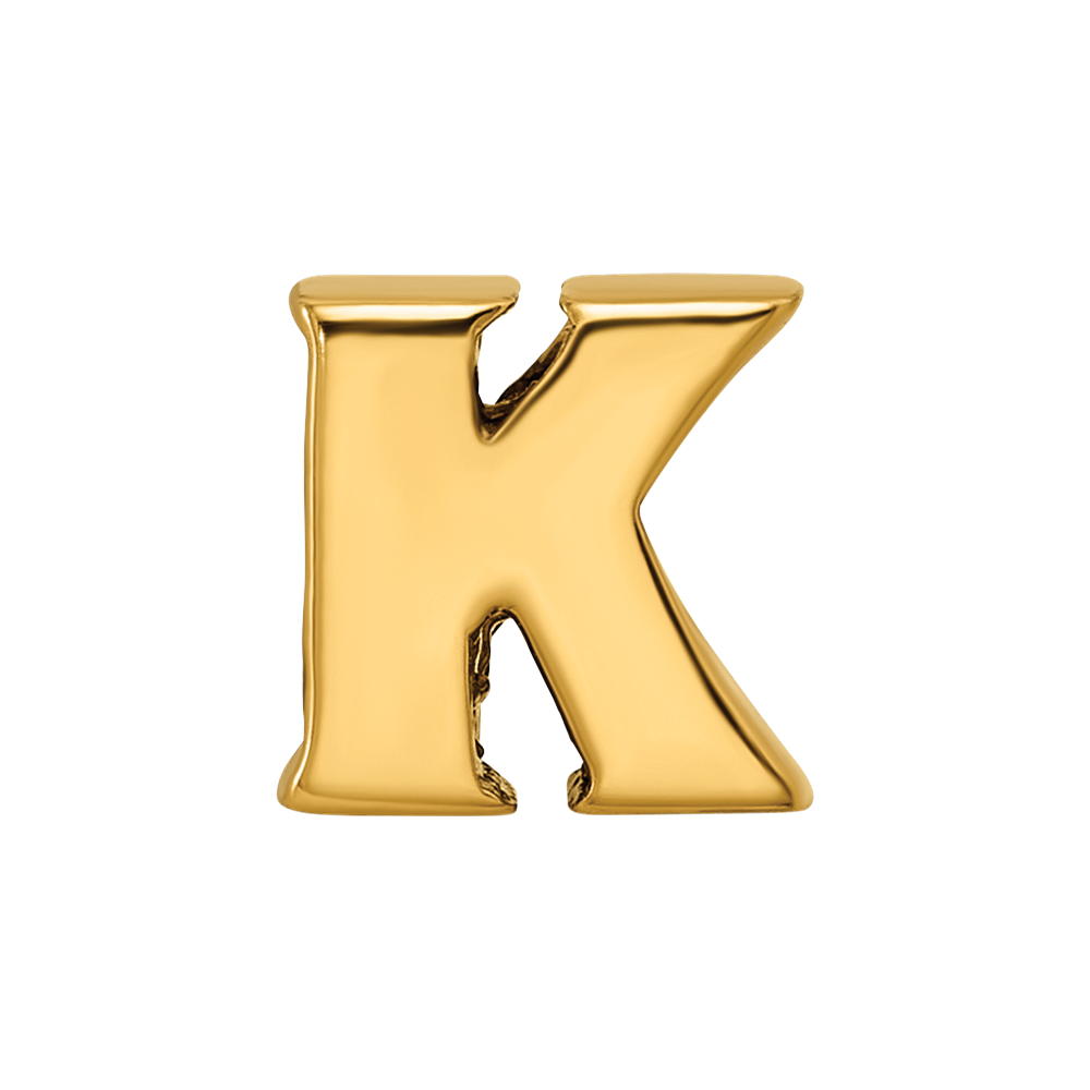 Sterling Silver Gold-plated Reflections Letter K Bead