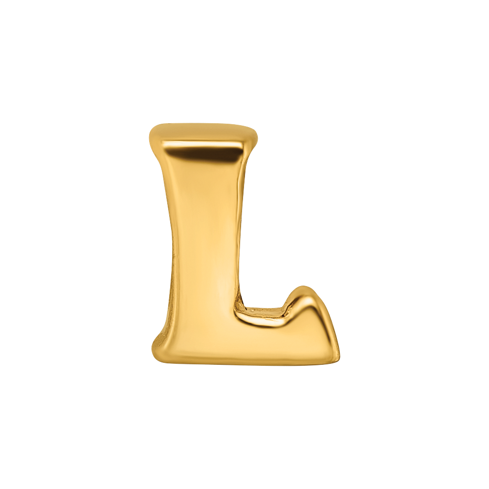 Sterling Silver Gold-plated Reflections Letter L Bead