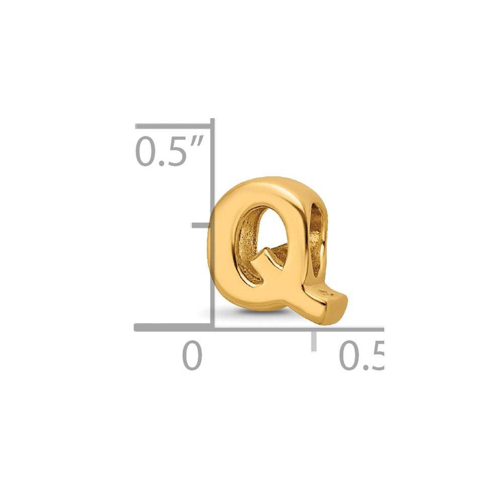 Sterling Silver Gold-plated Reflections Letter Q Bead