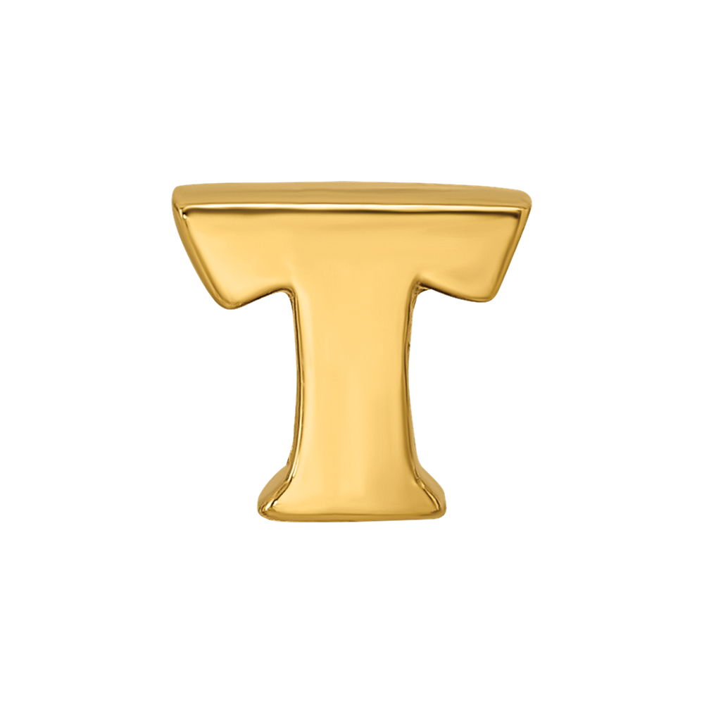 Sterling Silver Gold-plated Reflections Letter T Bead