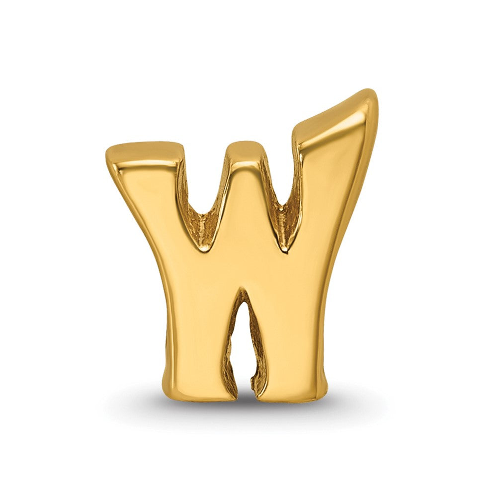 Sterling Silver Gold-plated Reflections Letter W Bead
