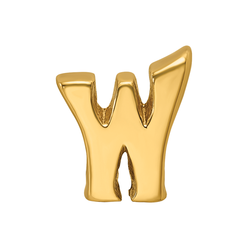 Sterling Silver Gold-plated Reflections Letter W Bead