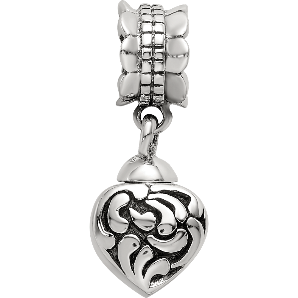 Sterling Silver Reflections Heart Ash Dangle Bead