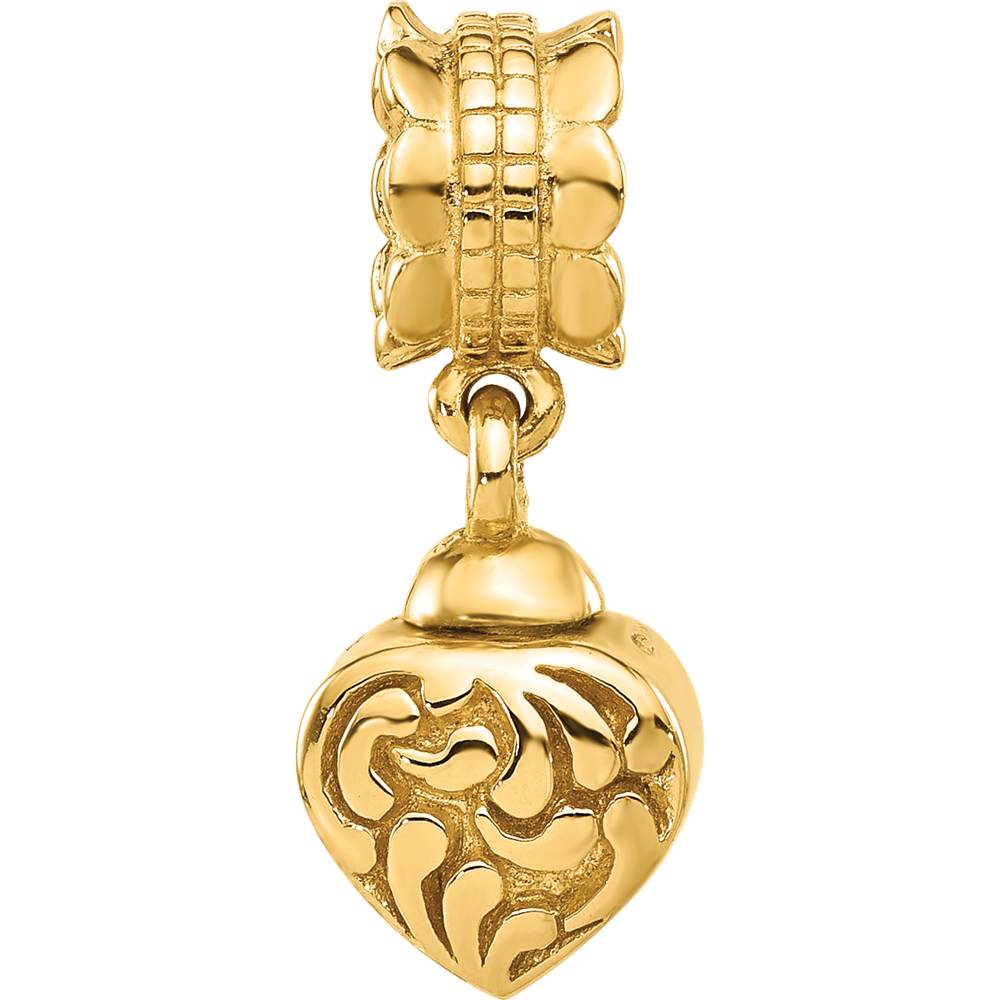 Sterling Silver Reflections Gold-plated Heart Ash Holder Dangle Bead
