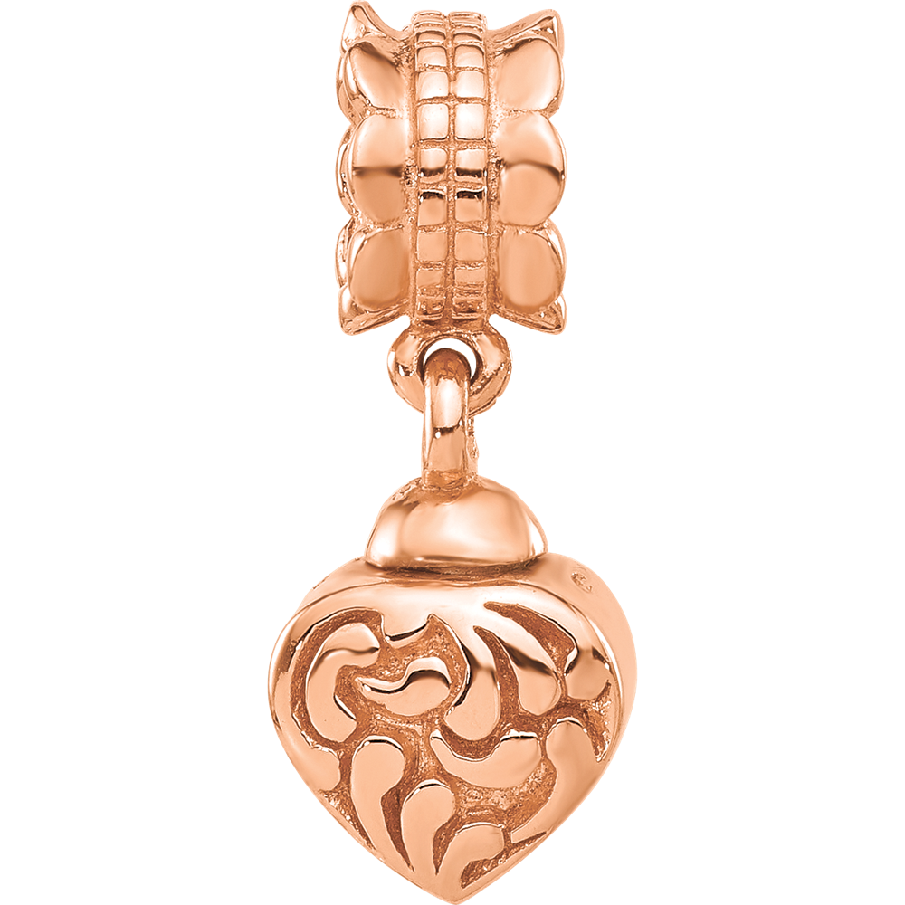 Sterling Silver Reflections Rose Gold-plated Heart Ash Holder Dangle Bead