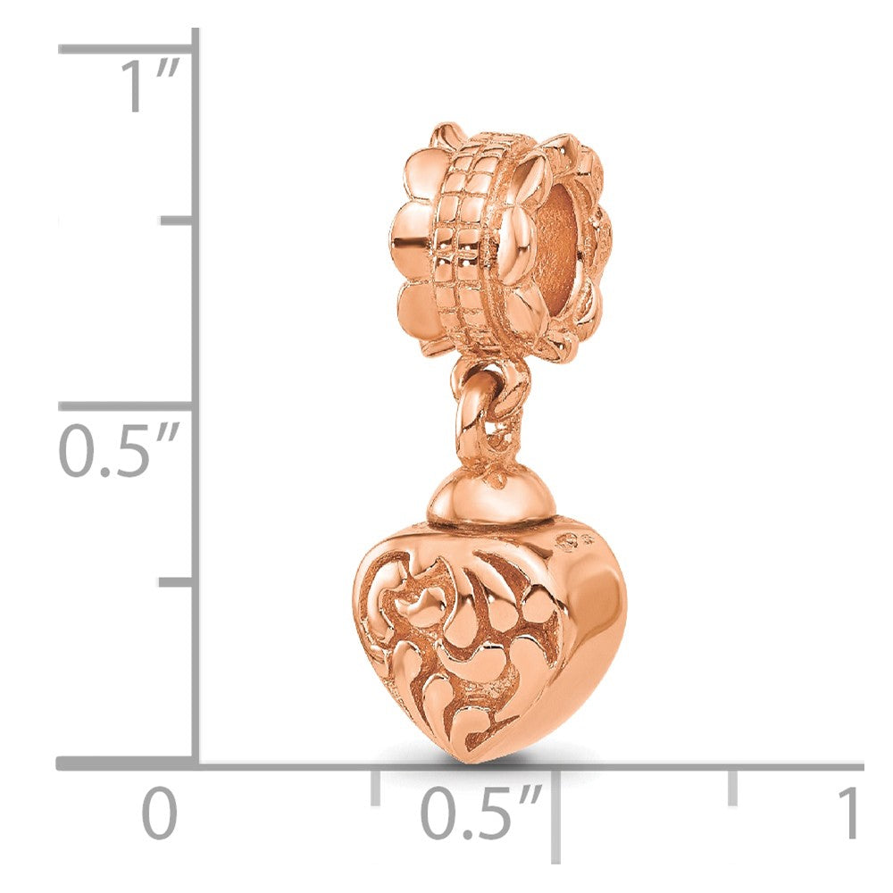 Sterling Silver Reflections Rose Gold-plated Heart Ash Holder Dangle Bead