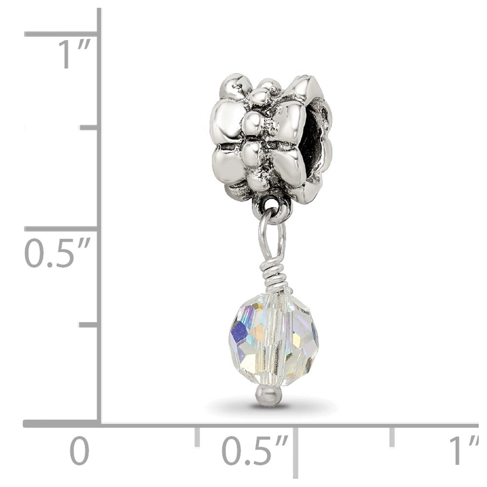Sterling Silver Reflections Clear Preciosa Crystal Dangle Bead