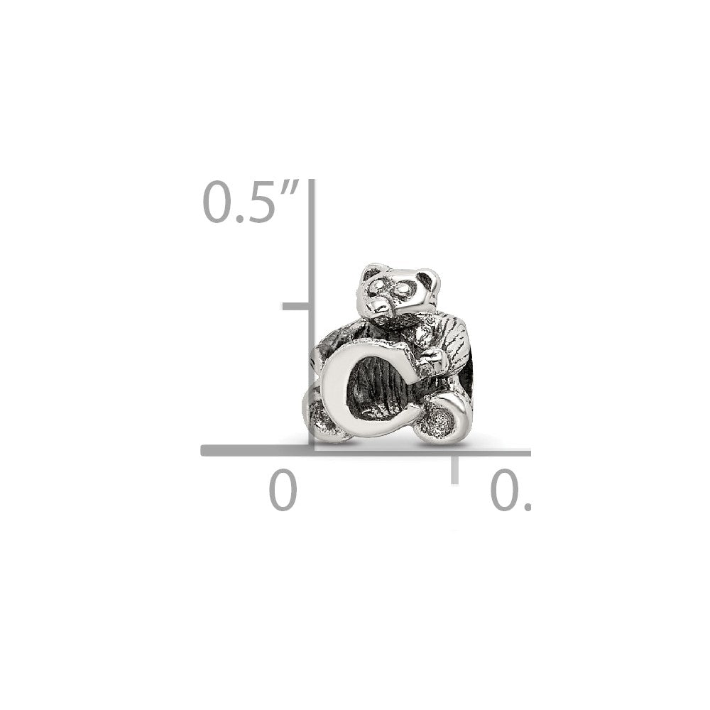 Sterling Silver Reflections Letter C Bead